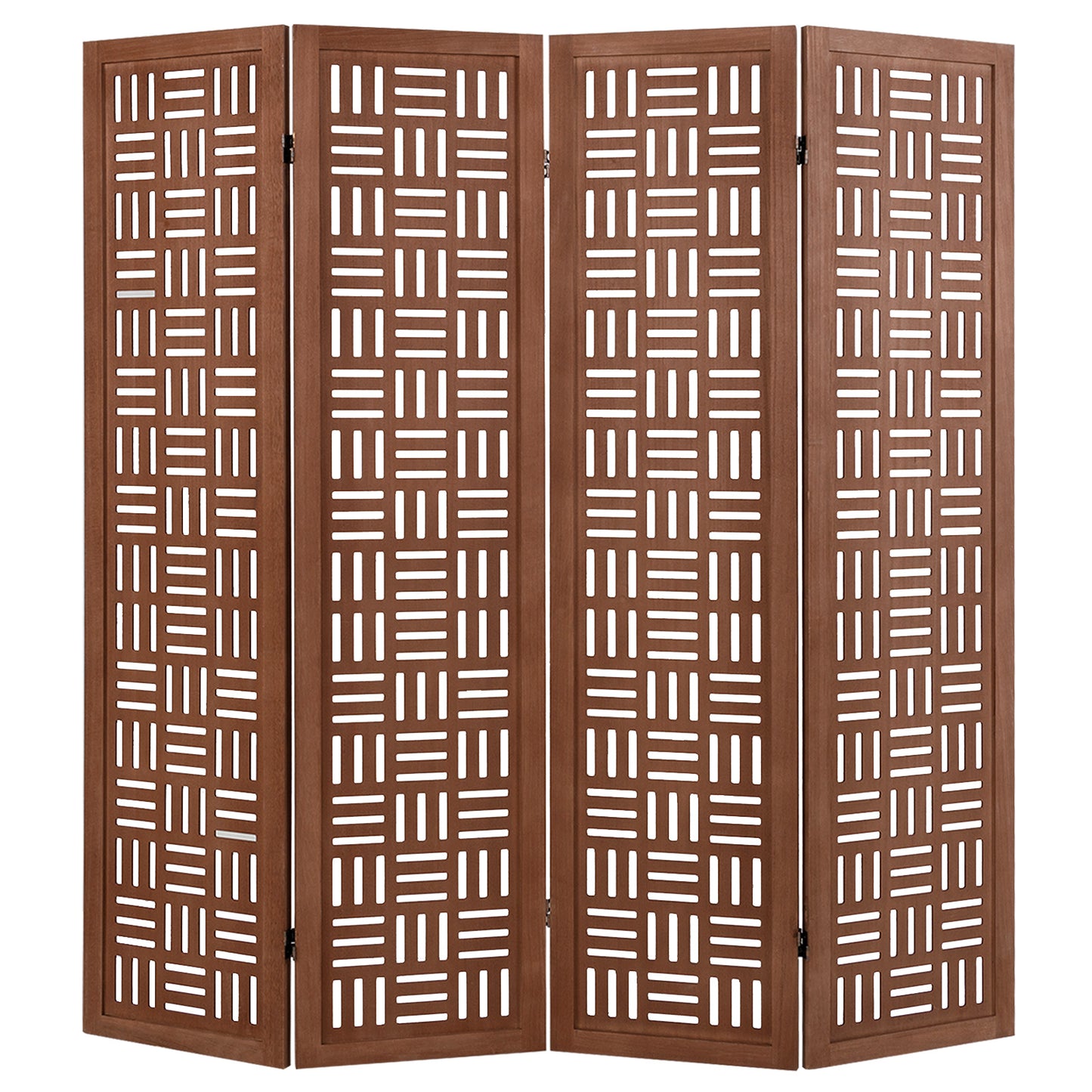 4-Panel Solid Wood Room Divider Folding Partition Stand