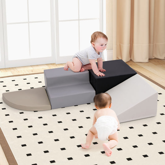 4-Piece Climb and Crawl Foam Block Play Set for Infant Baby