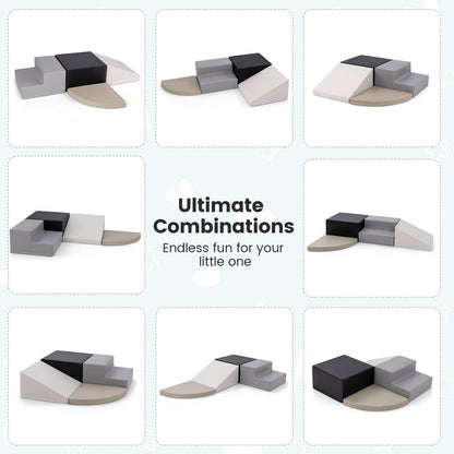 4-Piece Climb and Crawl Foam Block Play Set for Infant Baby