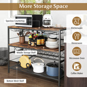 41 Inch 4-Tier Bar Table with Wine Rack and 4 Rows of Glass Holders-Rustic Brown