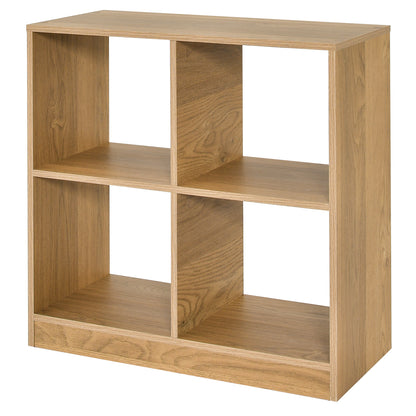 4-Cube Kids Bookcase with Open Shelves-Natural - Natural