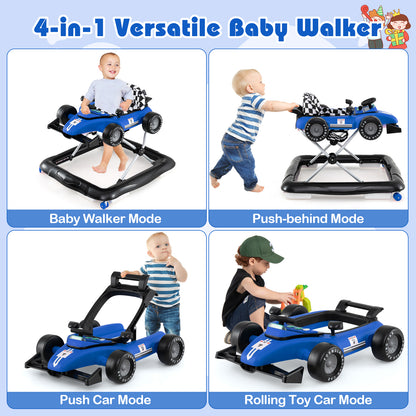 4-in-1 Baby Push Walker Activity Center Height Adjustable with Music Box
