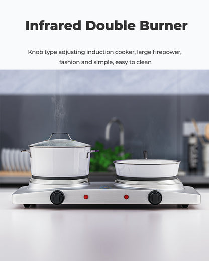 1800W Double Hot Plate Electric Countertop Burner