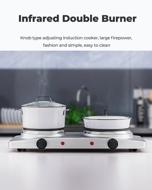 1800W Double Hot Plate Electric Countertop Burner