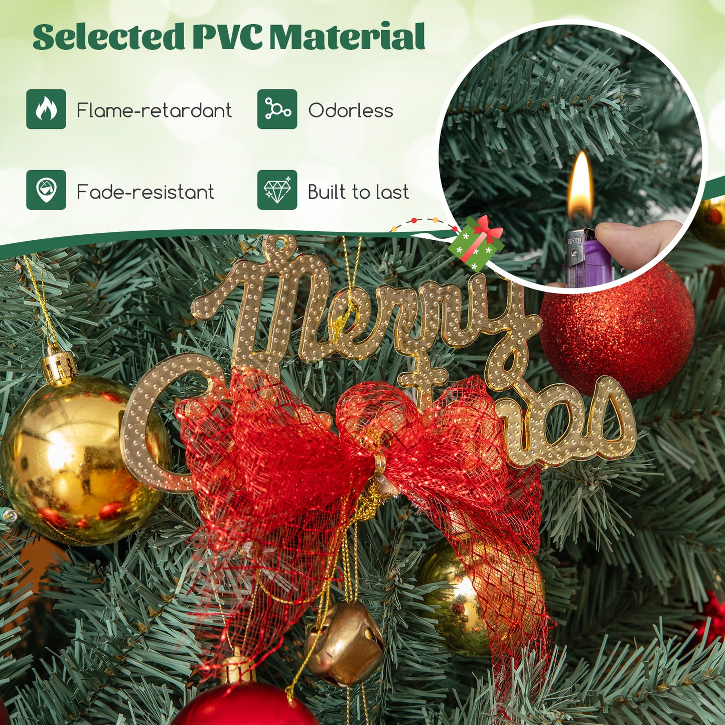 Pre-Lit Blue Artificial Christmas Tree Slim with 9 Lighting Modes-4.5 ft
