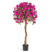 4.5 Feet Artificial Azalea Tree with Cement Pot-Red