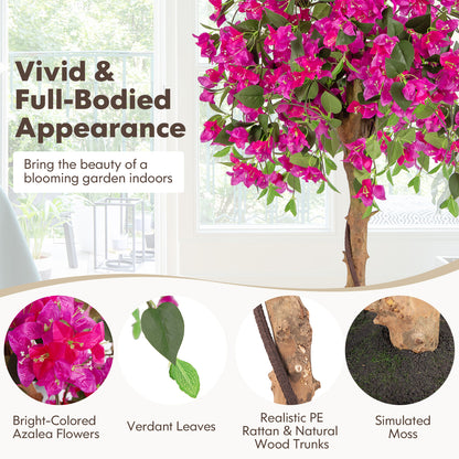 4.5 Feet Artificial Azalea Tree with Cement Pot
