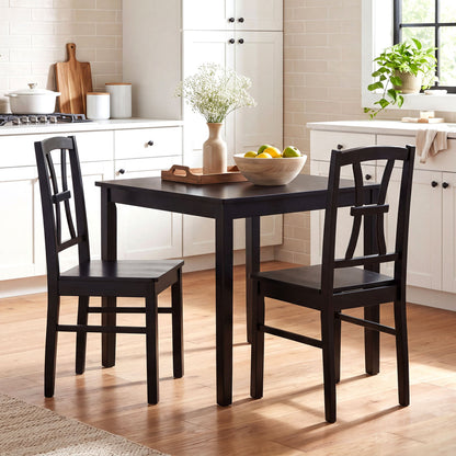 Dining Chairs Set of 2 with Cross Back and Rubber Wood Frame