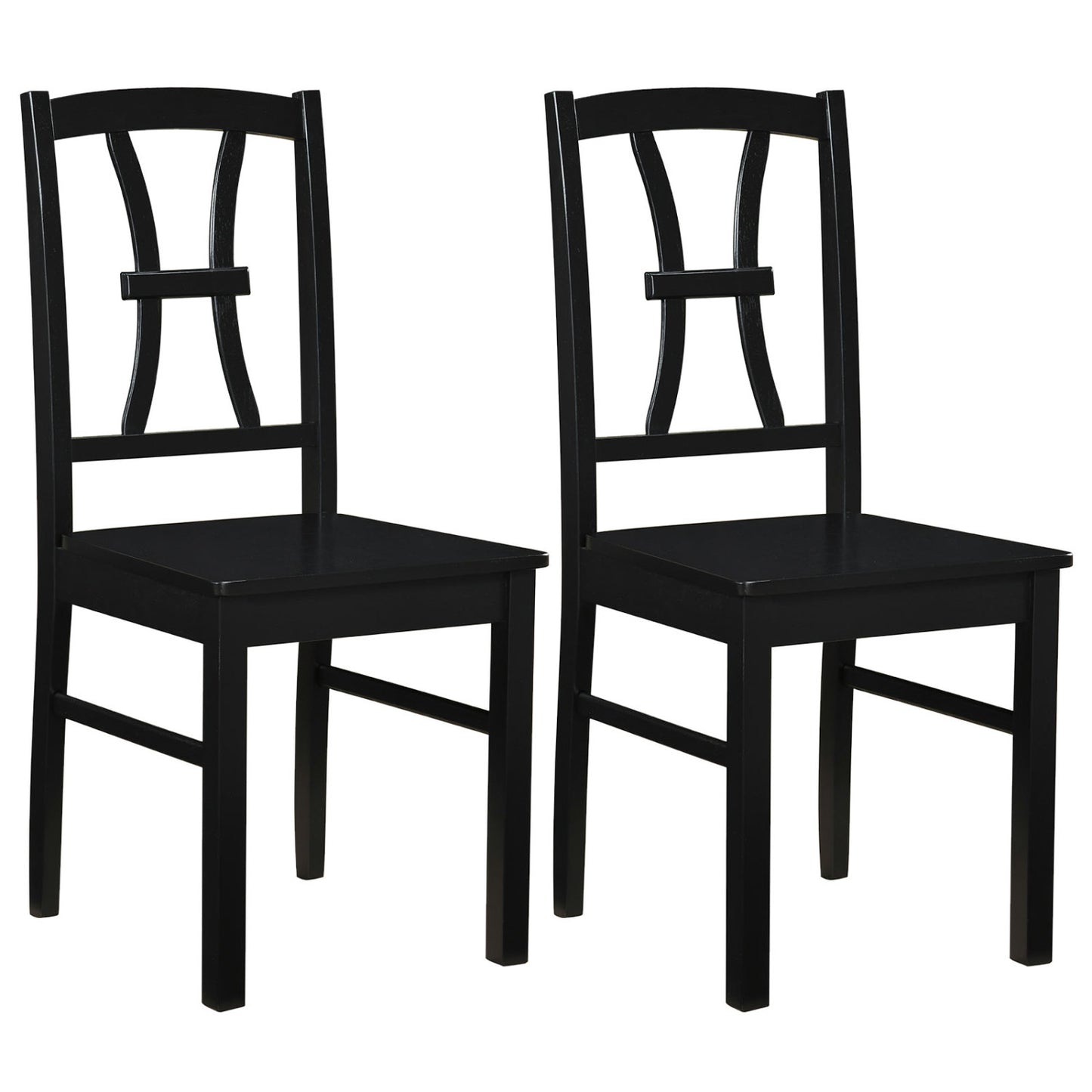 Dining Chairs Set of 2 with Cross Back and Rubber Wood Frame