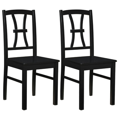 Dining Chairs Set of 2 with Cross Back and Rubber Wood Frame