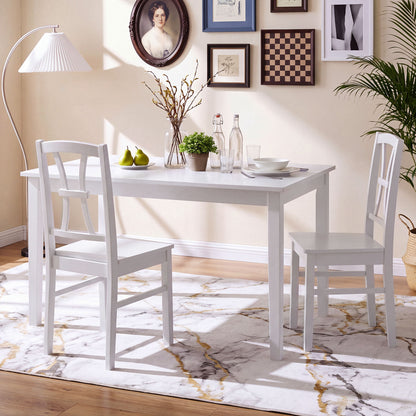 Dining Chairs Set of 2 with Cross Back and Rubber Wood Frame