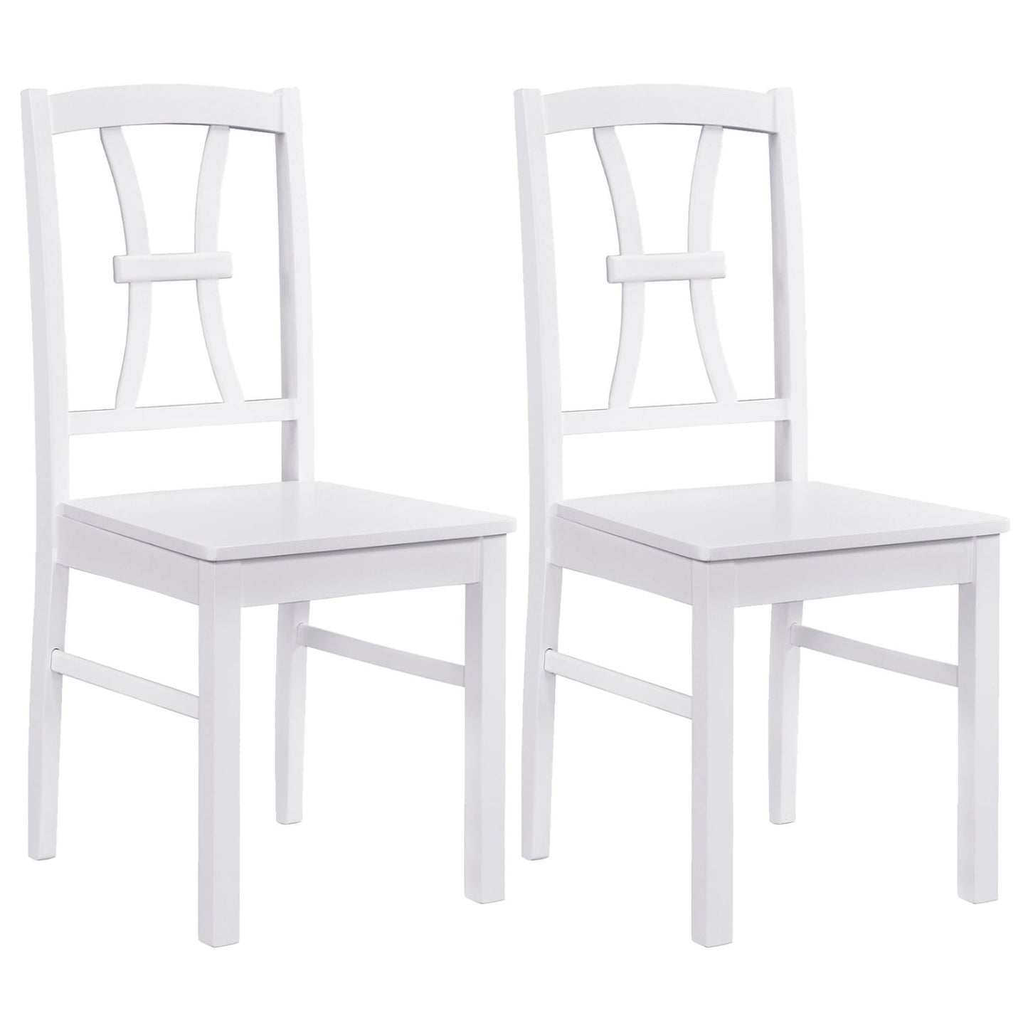 Dining Chairs Set of 2 with Cross Back and Rubber Wood Frame