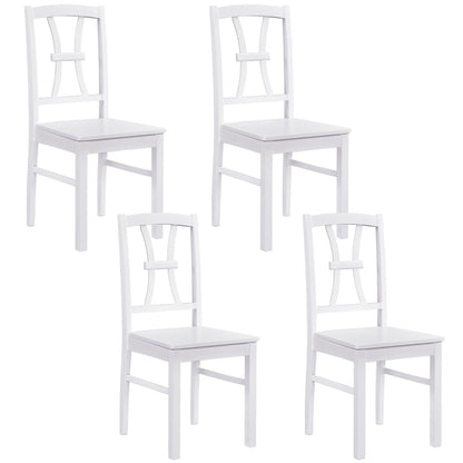 Dining Chairs Set of 4 with Cross Back and Rubber Wood Frame