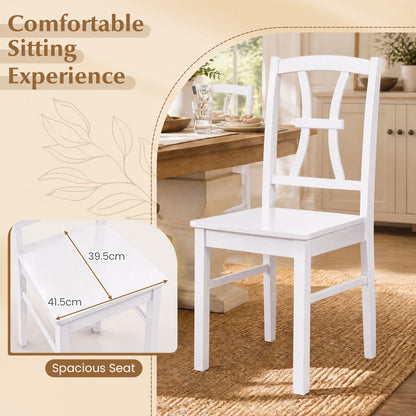 Dining Chairs Set of 4 with Cross Back and Rubber Wood Frame
