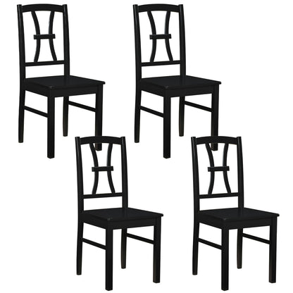 Dining Chairs Set of 4 with Cross Back and Rubber Wood Frame