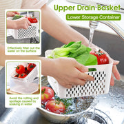 5Pcs Fruit Vegetable Containers with Removable Drain Basket