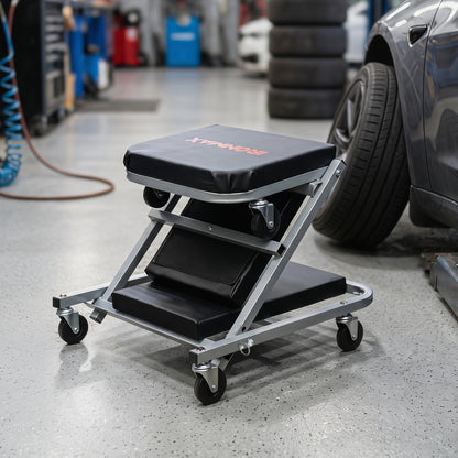 2-in-1 Mechanic Creeper & Z-Seat with 6 Swivel Casters