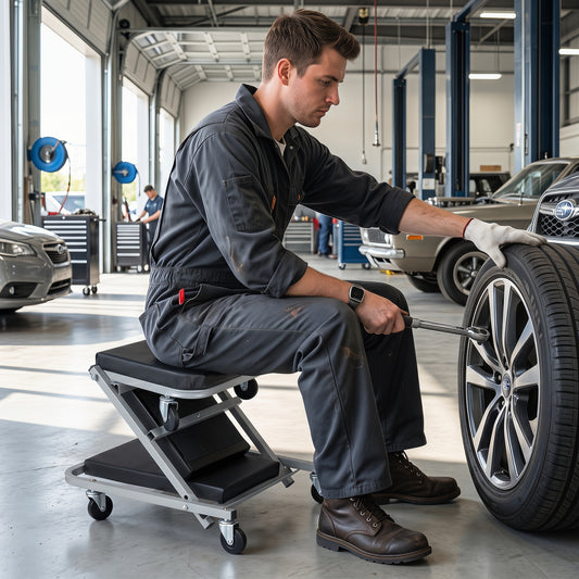 2-in-1 Mechanic Creeper & Z-Seat with 6 Swivel Casters