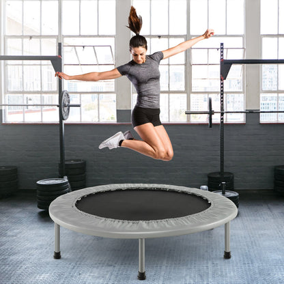 40" Foldable Fitness Trampoline with Safety Pad for Adults and Kids