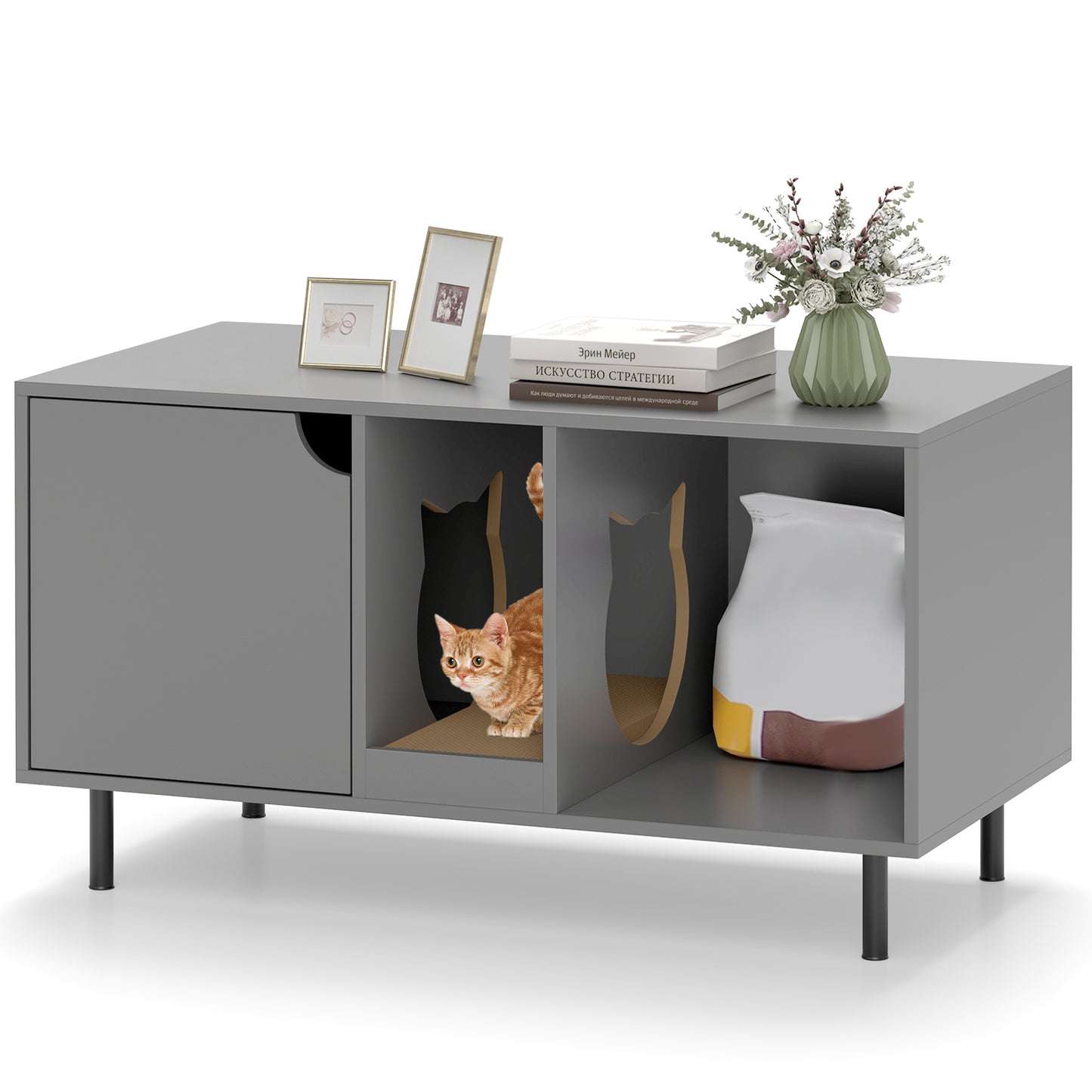 40 Inch Cat Litter Box Enclosure for 2 Cats Hidden Cat Washroom