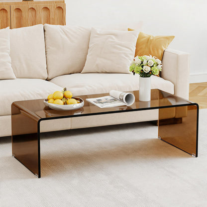 40-Inch Glass Coffee Table with Tempered Top