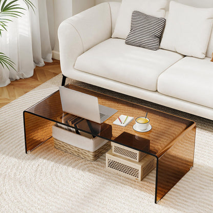40-Inch Glass Coffee Table with Tempered Top