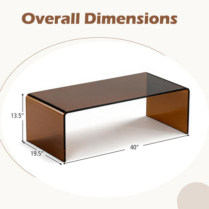40-Inch Glass Coffee Table with Tempered Top