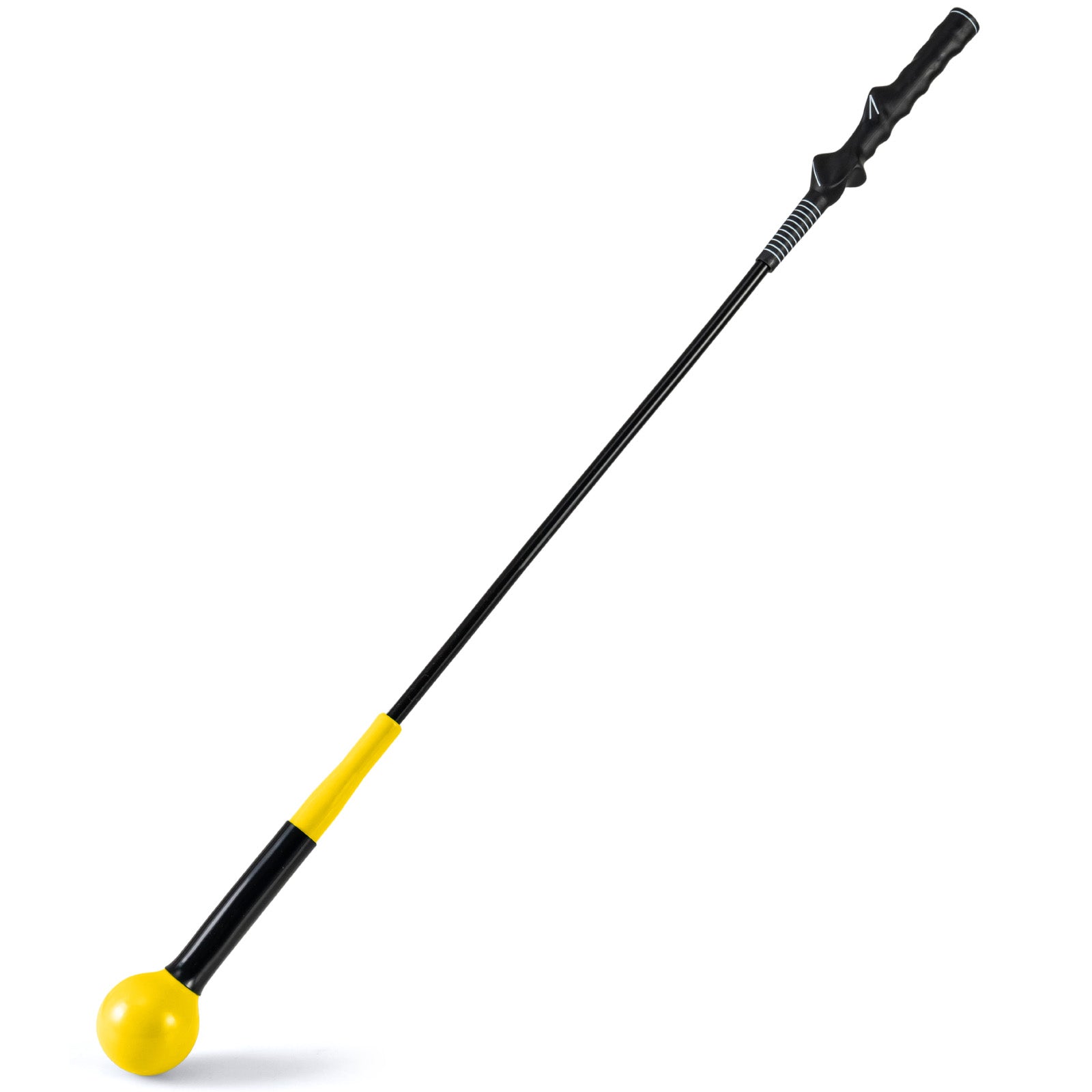 40 Inch Golf Swing Trainer Aid with Weighted Head for Grip Rhythm Balance-Yellow