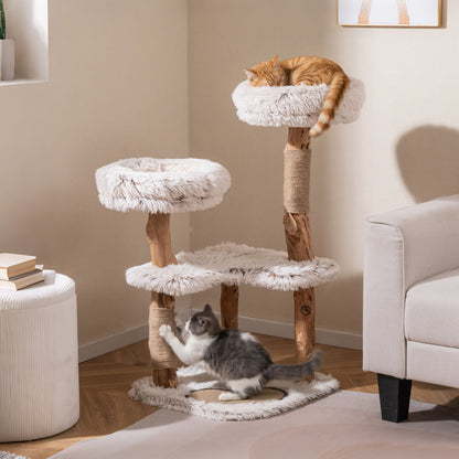 Cat Tree Tower with Natural Wood Branch and 2 Perches 40"