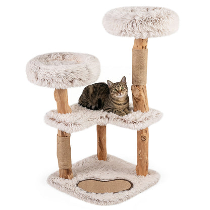 Cat Tree Tower with Natural Wood Branch and 2 Perches 40"