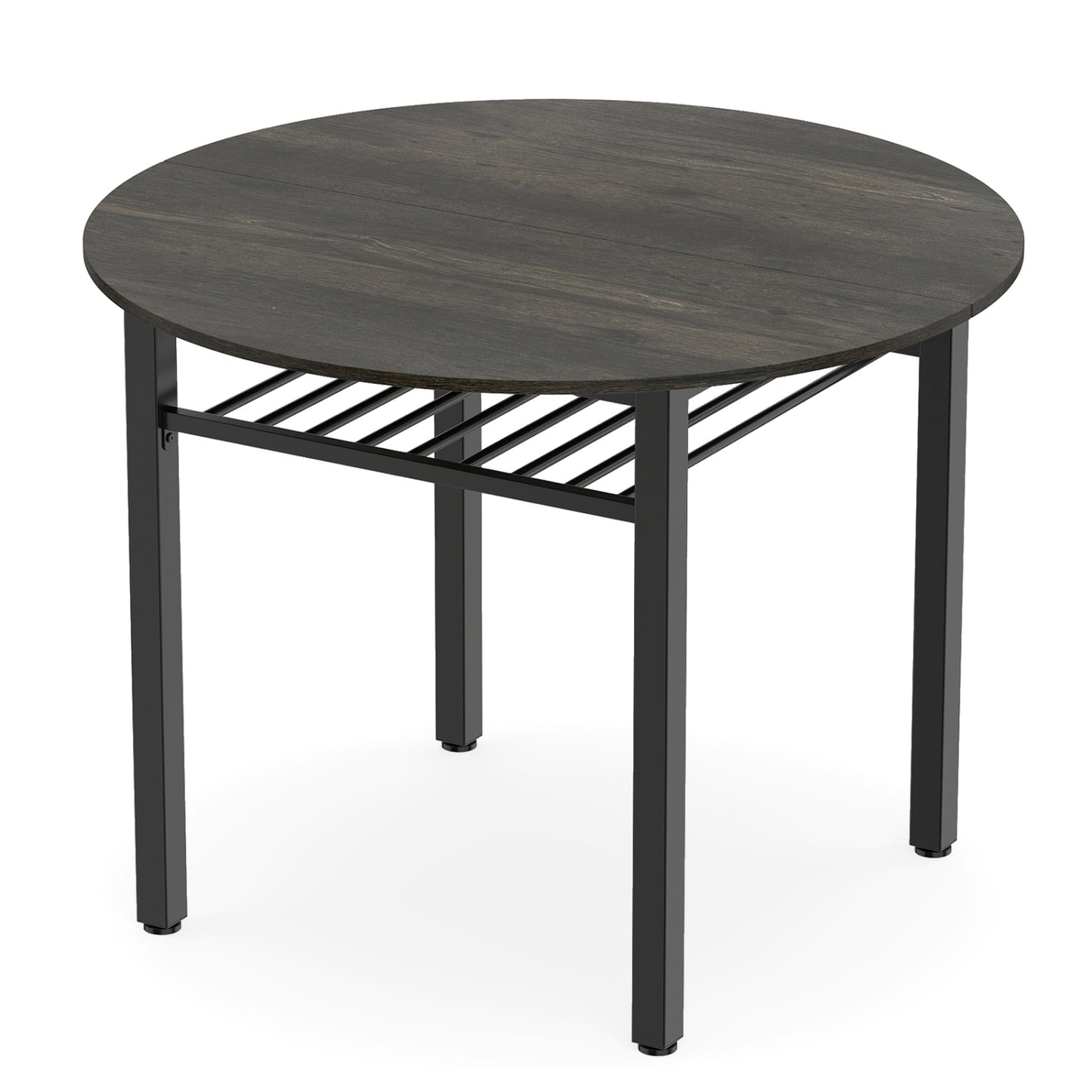 40" Round Dining Table with Storage Shelf for 4 People