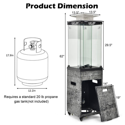 41 000 BTU Propane Patio Heater with Metal Hood-Black - Dark Gray