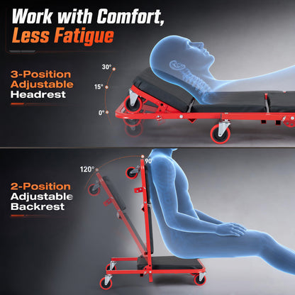 Foldable Mechanic Creeper 4-in-1 with 450 LBS Capacity