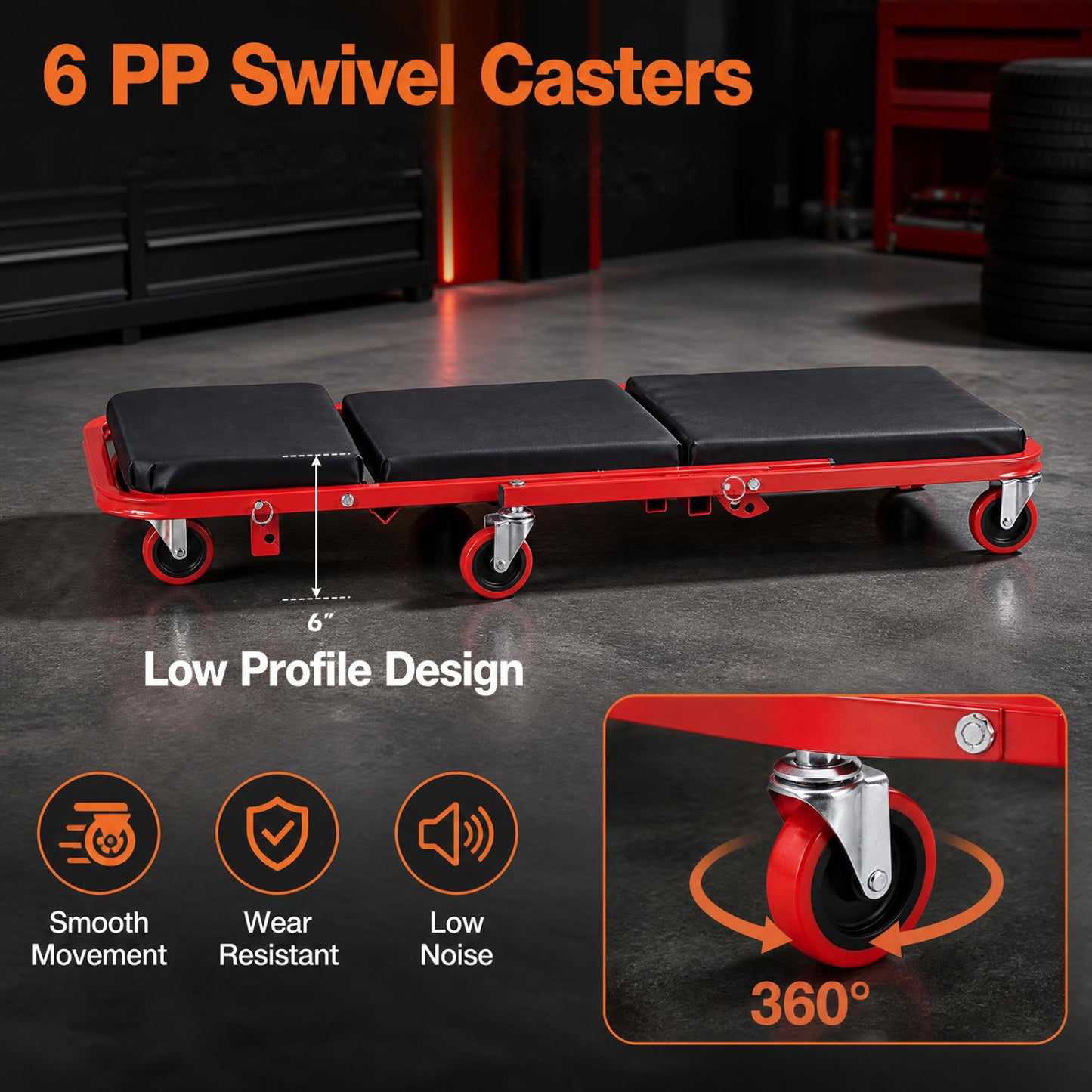 Foldable Mechanic Creeper 4-in-1 with 450 LBS Capacity