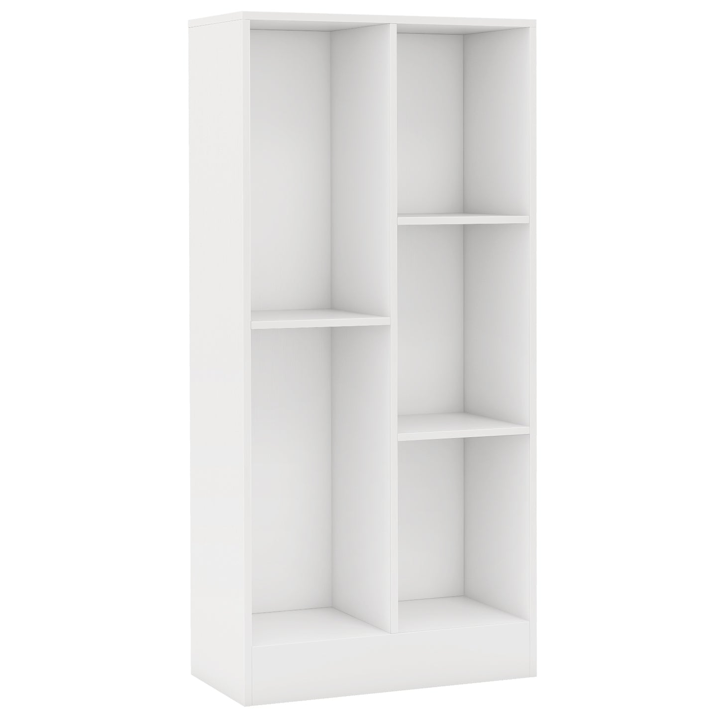 41 Inches 5-Cube Floor Bookcase with 2 Anti-Tipping Kits-Natural - White