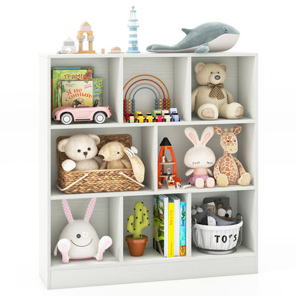 41 Inches 8-Cube Freestanding Bookcase for Kids-Natural - White