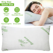 2Pcs Bamboo Memory Foam Pillow Hypoallergenic Bed Pillow