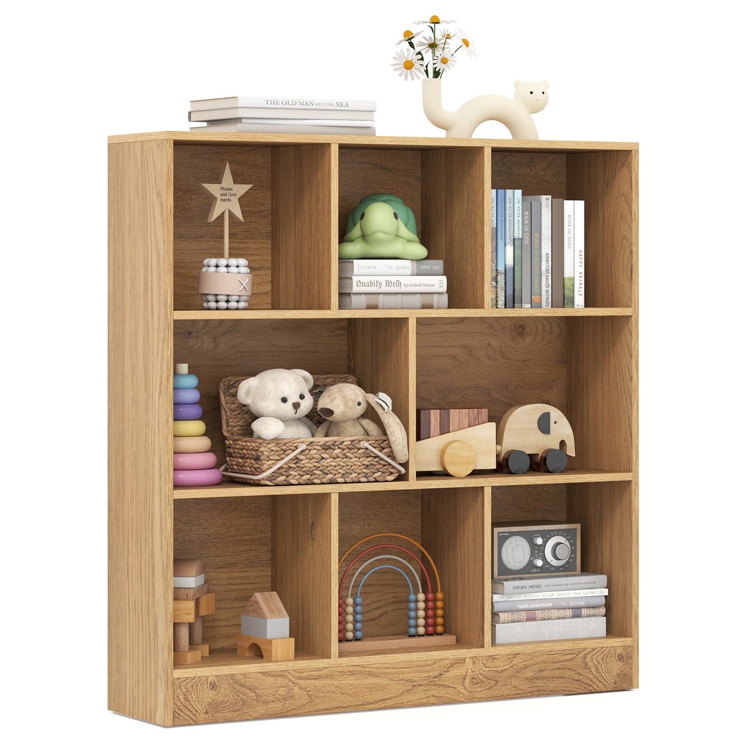 41 Inches 8-Cube Freestanding Bookcase for Kids