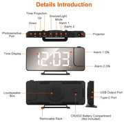 Projection Alarm Clock LED Digital Alarm Clock with Dual Alarms Snooze Function