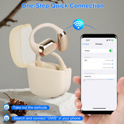 Wireless V5.4 Open Ear Earbuds with Earhook LED Display Charging Case IPX5 Waterproof 300Hrs Standby Time Touch Control Stereo Sport Headphones for Wo