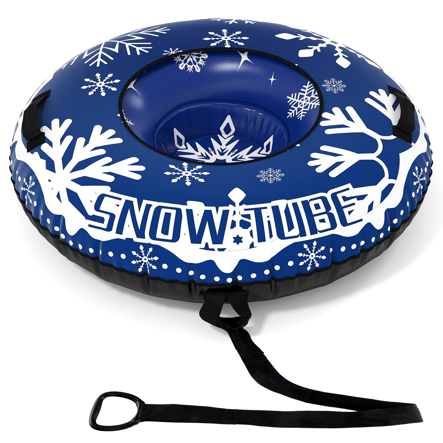 42" Heavy-duty Inflatable Snow Tube with Detachable Tow Strap-Blue