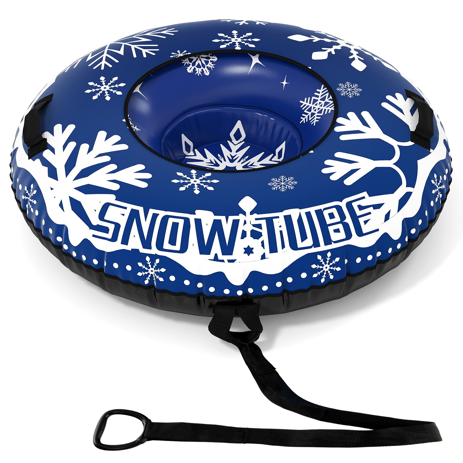 42" Heavy-duty Inflatable Snow Tube with Detachable Tow Strap-Blue