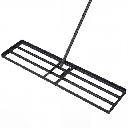 42 x 10 Inch Lawn Leveling Rake with Ergonomic Handle-Black - Black