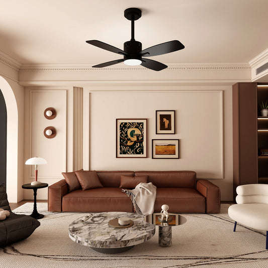 42inch Ceiling Fan with Light and Remote 3CCT LED with Memory 4H Timer 6 Speeds-Black