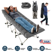Folding Camping Cot with Pad
