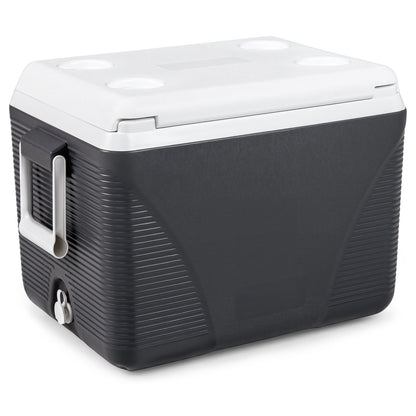 43 Quart Portable Hard Cooler with Cup Holders - Black