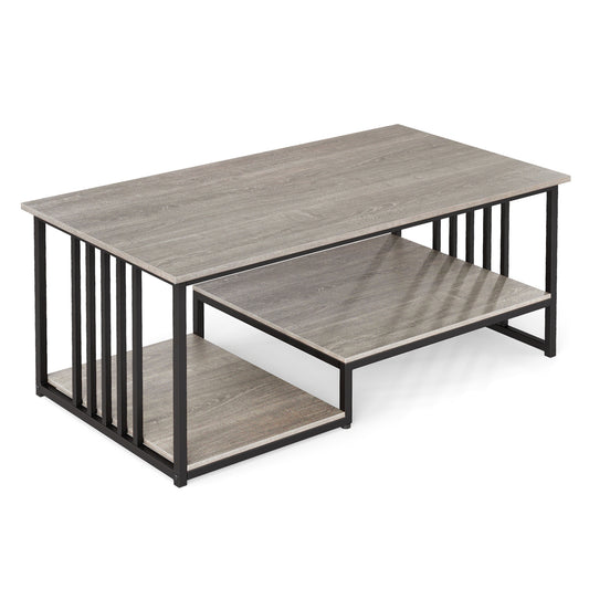43.5" Coffee Table 2-Tier with Open Storage Shelf