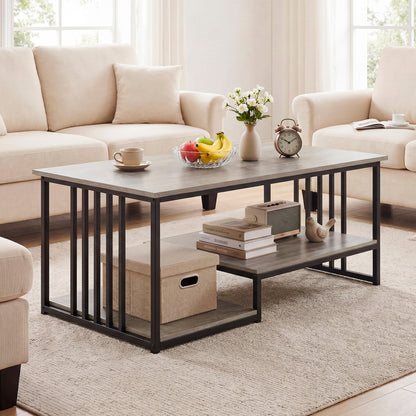 43.5" Coffee Table 2-Tier with Open Storage Shelf