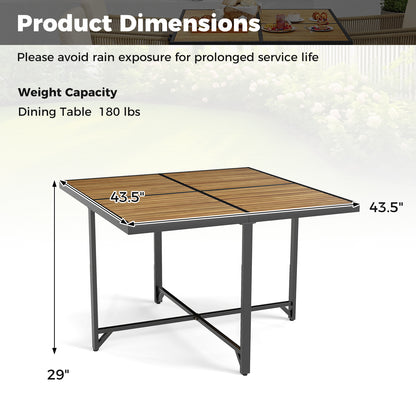 43.5 Inch 4-Person Square Patio Dining Table-Natural