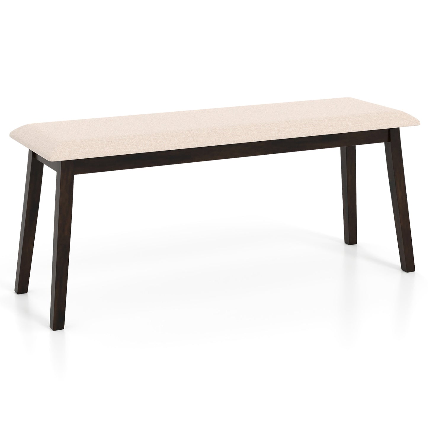 Upholstered Entryway Bench 43.5 Inch with Rubber Wood Frame